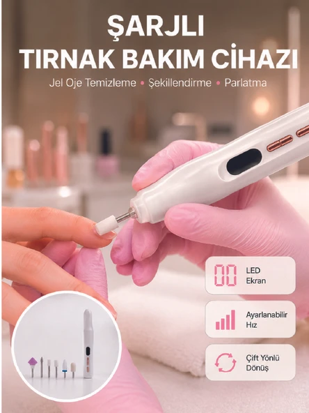 Evde ve Profesyonel Kullanıma Uygun Tasarımlı Tırnak Bakım Cihazı ürün görseli 1
