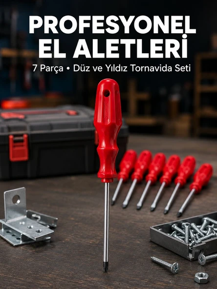 Profesyonel 7 Parça Tornavida Seti Ergonomik Saplı El Ai ürün görseli 1