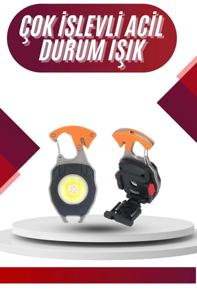 7 Modlu Mini Led Lamba Anahtarlık USB Şarjlı Kamp İçin Taşınabilir ürün görseli 1