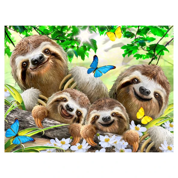 3D Tembel Hayvan Pelüş ve Selfie 48 Parça Puzzle 15804 ürün görseli 1