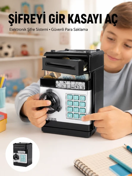 Işıklı Sesli Şifreli Atm Görünümlü Kasa Kumbara ürün görseli 1