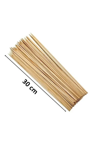 Ahşap Çöp Şiş Çubuğu 30 Cm - 50 Adet ürün görseli 1