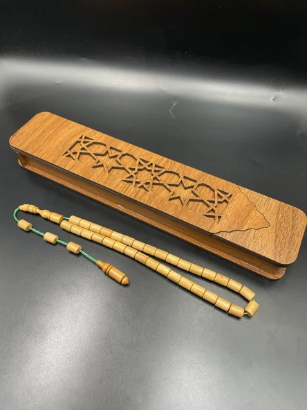 El Yapımı Şimşir Tespih – 9x6 mm - Resim 3