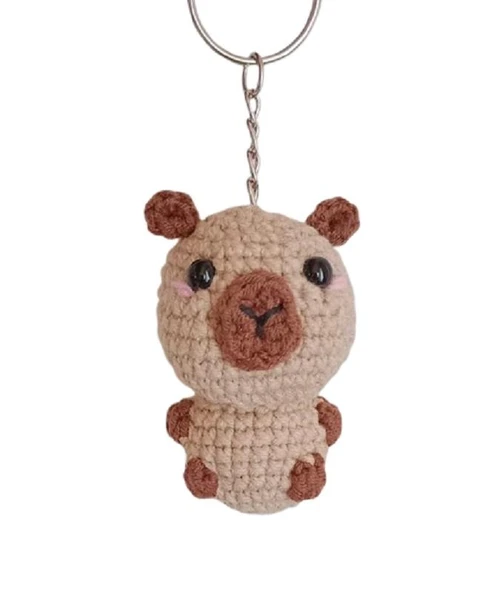 Maskot Kapibara Amigurumi Organik Anahtarlık Oyuncak ürün görseli 1