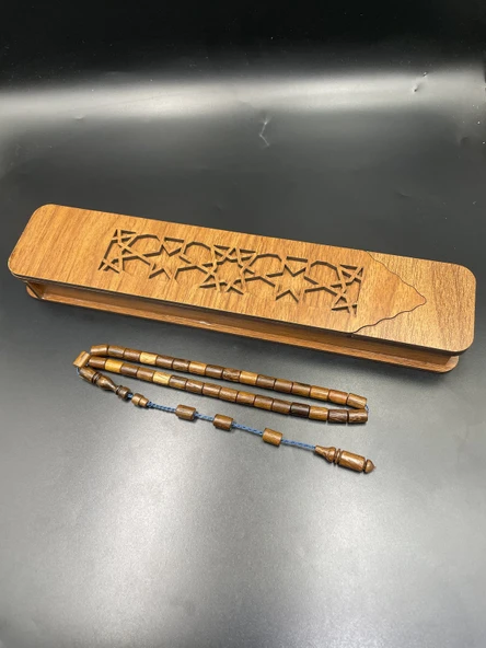 El Yapımı Aslan Ağacı Tespih – 9x6 mm - Resim 3