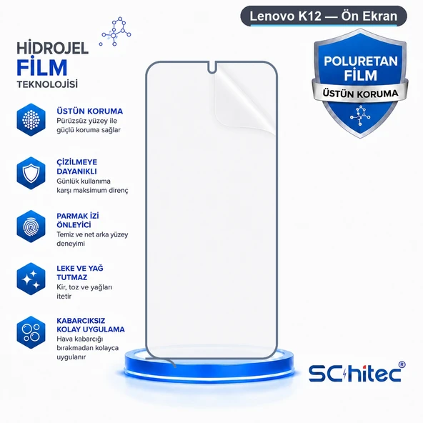 SChitec Lenovo K12 Uyumlu Hidrojel Ekran Koruyucu ürün görseli 1
