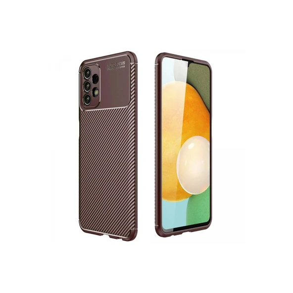 Samsung Galaxy A13 4g Kılıf Auto Focus Karbon Kapak - Kahverengi ürün görseli 1