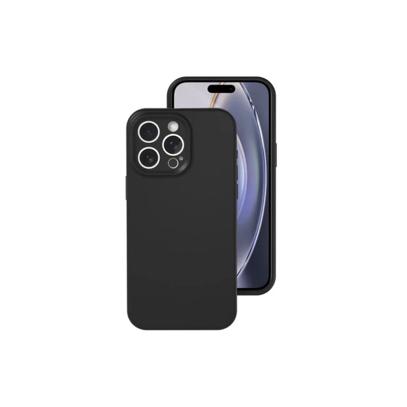 Apple İphone 16 Pro Kılıf Nano İçi Kadife Silikon - Siyah ürün görseli 1