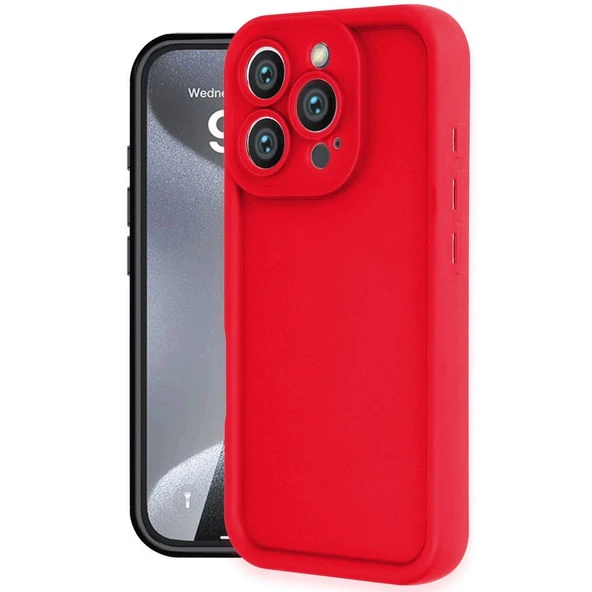 Apple İphone 16 Pro Max Kılıf Viera Silikon - Kırmızı ürün görseli 1
