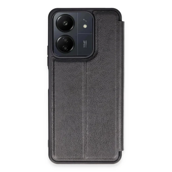 Xiaomi Redmi 13c Kılıf Flip Cover - Siyah ürün görseli 1