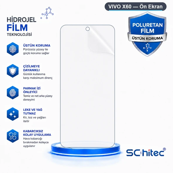 SChitec VIVO X60 Uyumlu Hidrojel Ekran Koruyucu ürün görseli 1