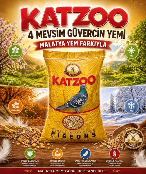 Katzoo Dört Mevsim Karışık Güvercin Yemi - 20 Kg ürün görseli 1