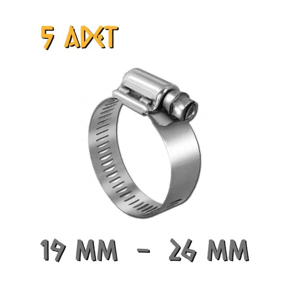 Made Ayarlanabilir Hortum Kelepçesi - 19-26 mm. - 5 Adet ürün görseli 1