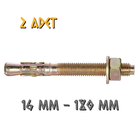 Made Klipsli Çelik Dübel 16x180 mm - 2 Adet ürün görseli 1