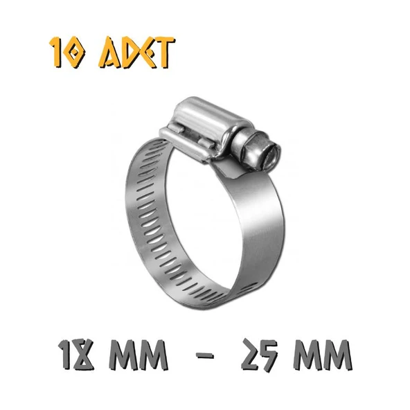 Made Ayarlanabilir Hortum Kelepçesi - 18-25 mm. - 10 Adet ürün görseli 1
