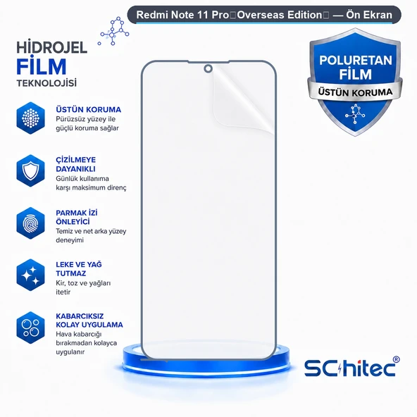 SChitec Redmi Note 11 Pro（Overseas Edition） Uyumlu Hidrojel Ekran Koruyucu ürün görseli 1