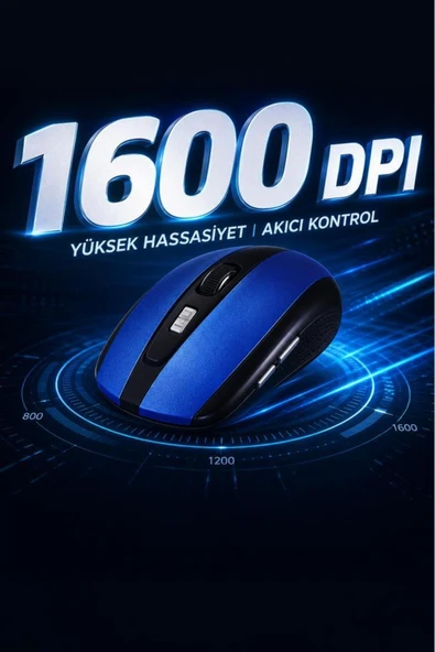 Mouse Yan Tuşlu Optik Kablosuz Fare TM08 - Resim 3