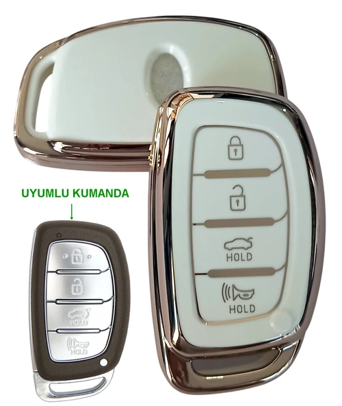 Hyundai Tucson Bayon Elantra Uyumlu Smart Kumanda Anahtar Kılıfı Oto Anahtarlık 4 Tuşlu ürün görseli 1