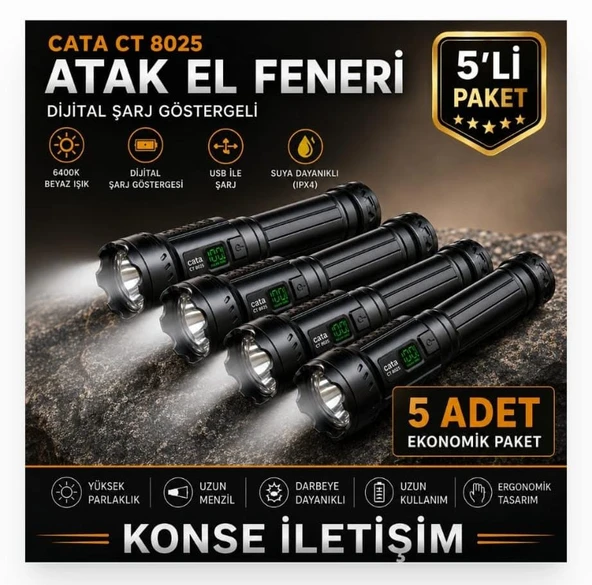 Cata CT-8025 Polıce LED El Feneri ürün görseli 1