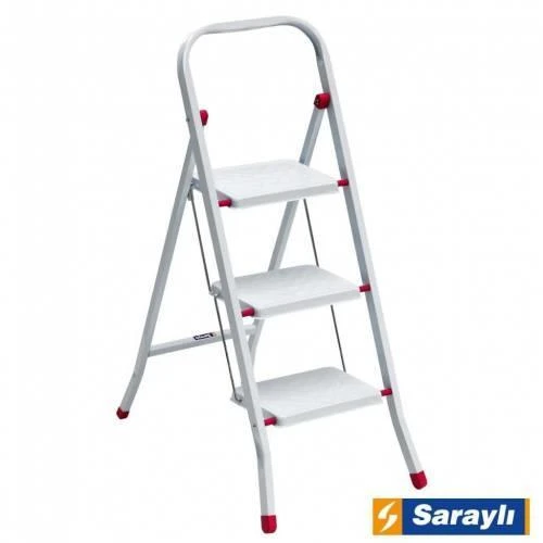 Saraylı Pratik Metal Merdiven Beyaz 3 Basamaklı ürün görseli 1