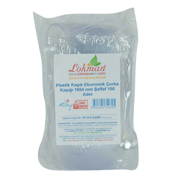 Plastik Kaşık Ekonomik Çorba Kaşığı 1654 Mm Şeffaf 100 Adet 1 Paket ürün görseli 1