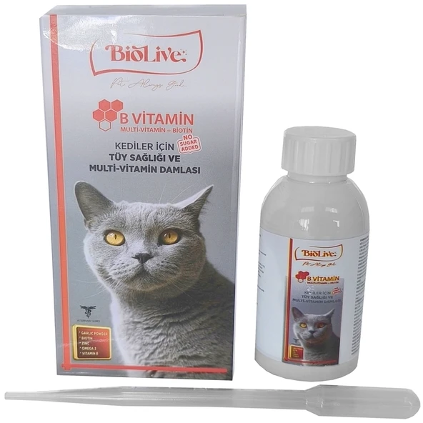 Biolive Kediler İçin B Min+Multimin Tüy Sağlığı Likit Min 100Ml ürün görseli 1
