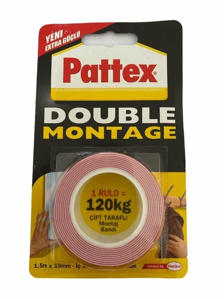 Pattex Double Montage Çift Taraflı Bant 120 Kg ürün görseli 1