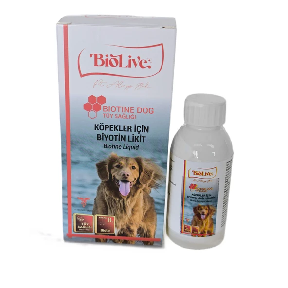 Biolive Biotin Köpekler İçin Tüy Döküm Önleyici Sıvı Min 100Ml ürün görseli 1