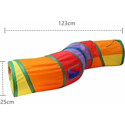 Gökkuşağı Desenli S Model Oyun Tüneli, Katlanabilir 125 Cm ürün görseli 1