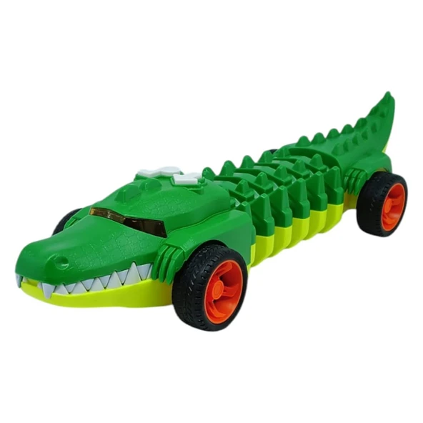 Timsah Araba - Otomatik Hareketli Sesli Işıklı 32 Cm - Yeşil Timsah - 1 Adet ürün görseli 1