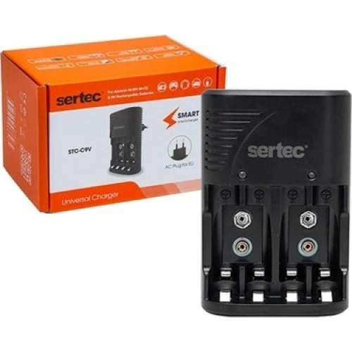 Sertec Stc-C802 Aa-Aaa-9V Uyumlu 4Lü Pil Şarj Aleti ürün görseli 1