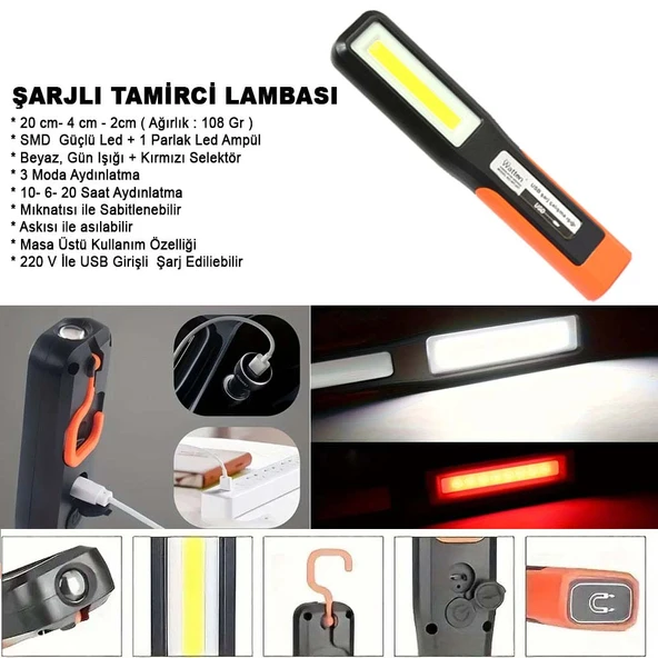 Şarjlı Tamirci Lambası Wt-297 ürün görseli 1
