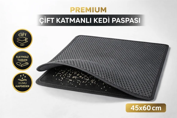 Elekli Tuvalet Önü Kum Tutucu Paspas 45 Cm - 60 Cm Gri ürün görseli 1
