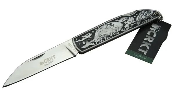 Crkt Cr 0102 Kamp Çakı 20 Cm - Balık Desenli Metal Sap, Kılıflı, Kutulu ürün görseli 1