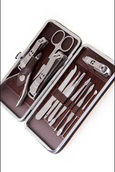 Deri Çantalı 12'Li Manikür Seti ürün görseli 1