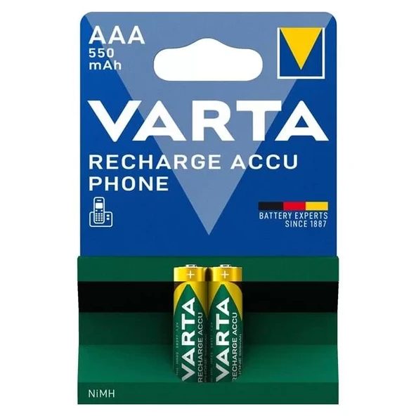 Ni-Mh 1.2 Volt 550 Ma Hr03 Aaa Şarjlı 2'Li İnce Kalem Pil 56663 ürün görseli 1