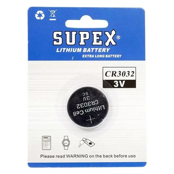 Supex Cr3032 3 Volt Lityum Pil Tekli ürün görseli 1