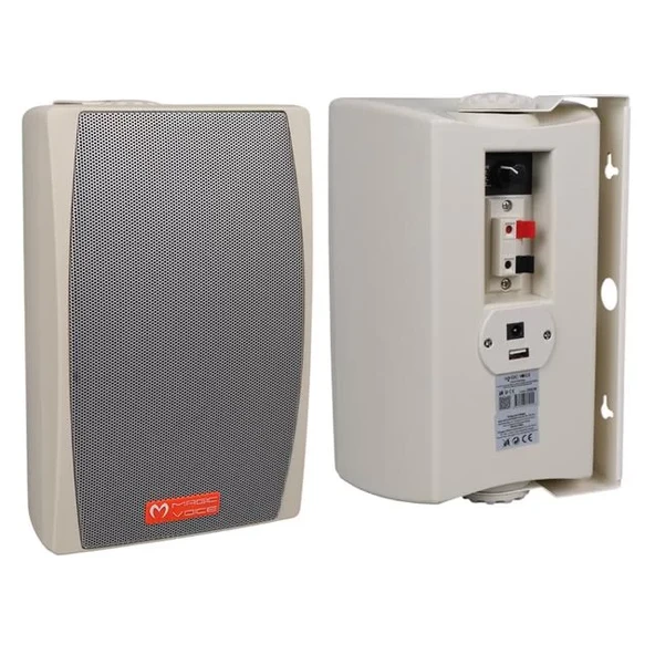 Magicvoice Mv-24 13 Cm 50 Watt Komütatörlü Hat Trafolu Beyaz Sütun Hoparlör (2'Li Takım) ürün görseli 1
