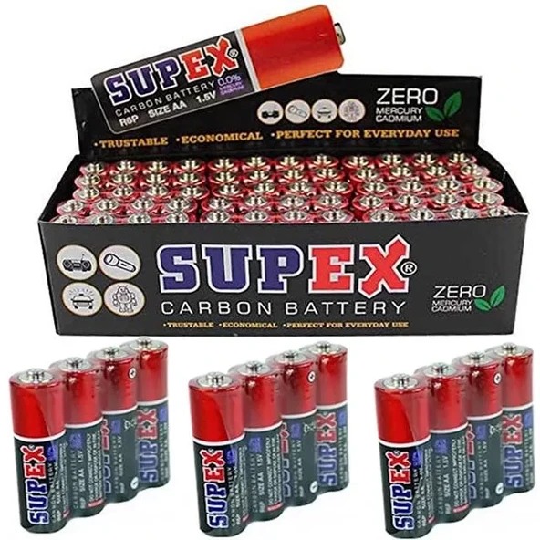 Supex R6 1.5 Volt Çinko Karbon Aa Kalem Pil 60'Lı Kalem Pil ürün görseli 1