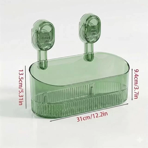 Sn-29266 Vantuzlu Şeffaf Banyo Mutfak Rafı Organizer - Resim 4