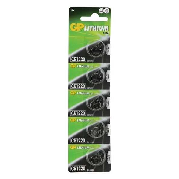Gp Cr1220 3 Volt Lityum Pil 5 Li Paket ürün görseli 1