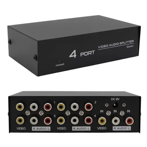Av-104 4 Port Cvbs Rca Video Audio Splitter Çoğaltıcı Dağıtıcı ürün görseli 1