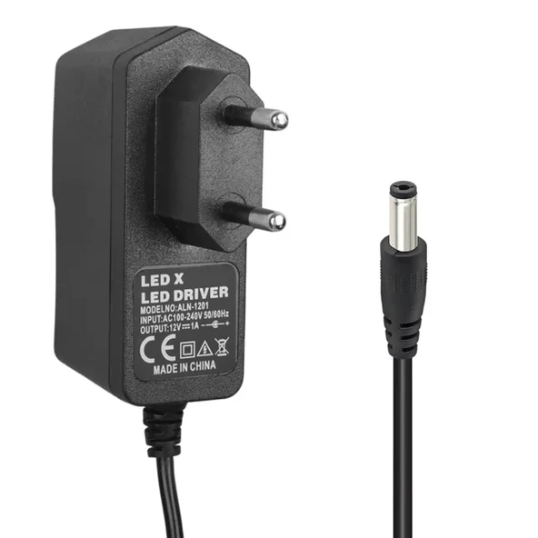 Pm-8118 12 Volt - 1 Amper 5.5*2.5 Mm Uçlu Plastik Kasa Priz Tipi Adaptör ürün görseli 1