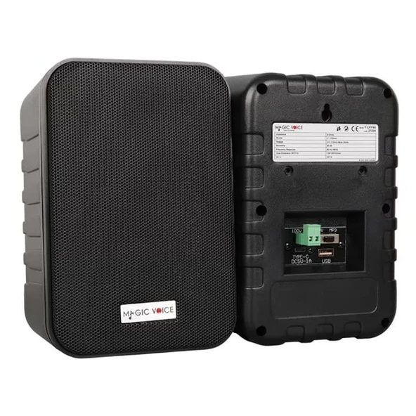 Magicvoice F-Lhy4A 4" (10 Cm) Hat Trafolu Duvar Tipi Sütun Hoparlör (10W Rms / 150W Peak - Mp3 Usb Uyumlu) Çiftli Takım Set - Siyah ürün görseli 1
