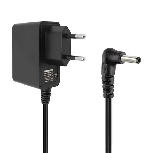 Weko 5 Volt - 1 Amper 3.5*1.35 Uçlu Yerli Üretim Plastik Kasa Priz Tipi Adaptör ürün görseli 1