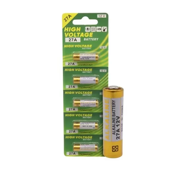 Mn27A 12 Volt 27A İnce Alarm Pili Alkaline Batarya (5'Lı Paket) ürün görseli 1