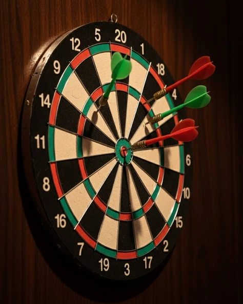 Kaliteli Ahşap 15 İnç Dart Tahtası Kolay Montajlı 4 Ok ürün görseli 1
