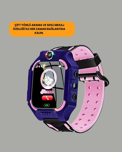 S10 Mor Akıllı Çocuk Saati - Resim 4