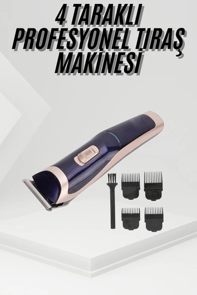 Tıraş Makinesi 4 Başlıklı Paslanmaz Çelik Bıçaklı Tüm Saç Tiplerine Uygun ürün görseli 1