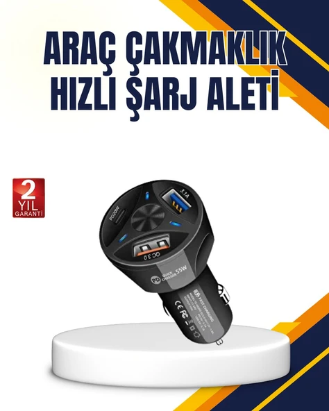 Polygold Quick Charger 55W Araç Şarj Cihazı PD USB C Destekli ürün görseli 1